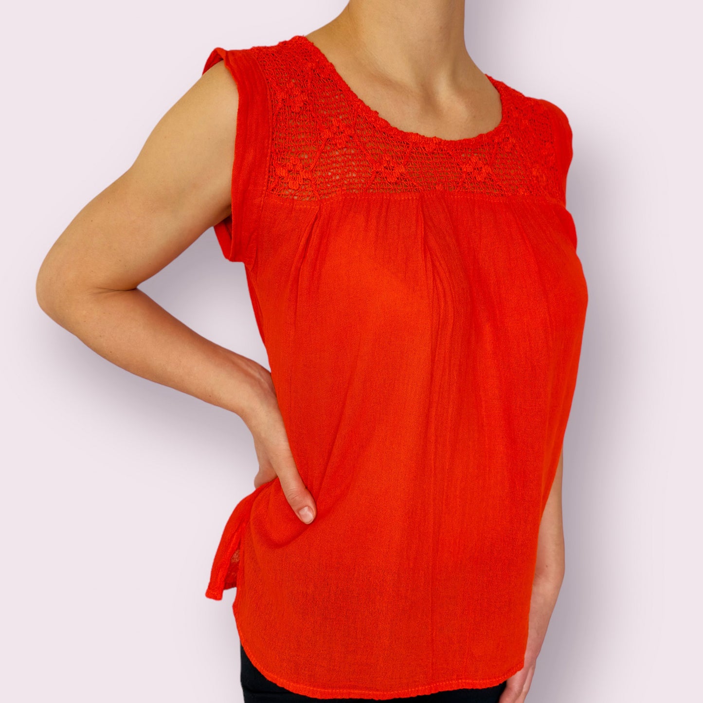 Sommerbluse "Flora" aus Mexiko - orange