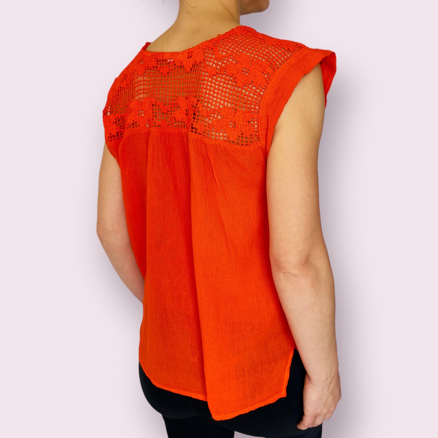 Sommerbluse "Flora" aus Mexiko - orange