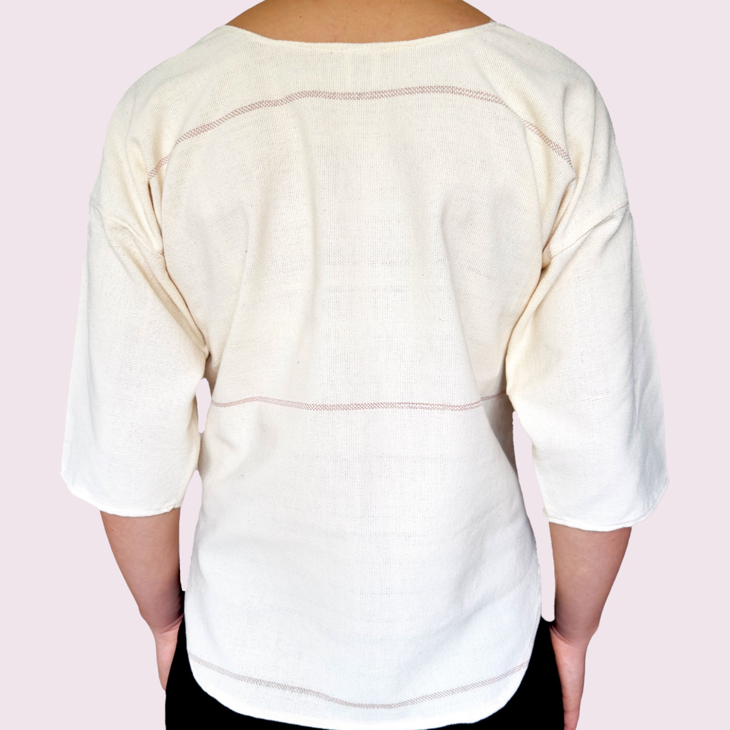 Gewebte Bluse "Serena" aus Mexiko - natur-beige