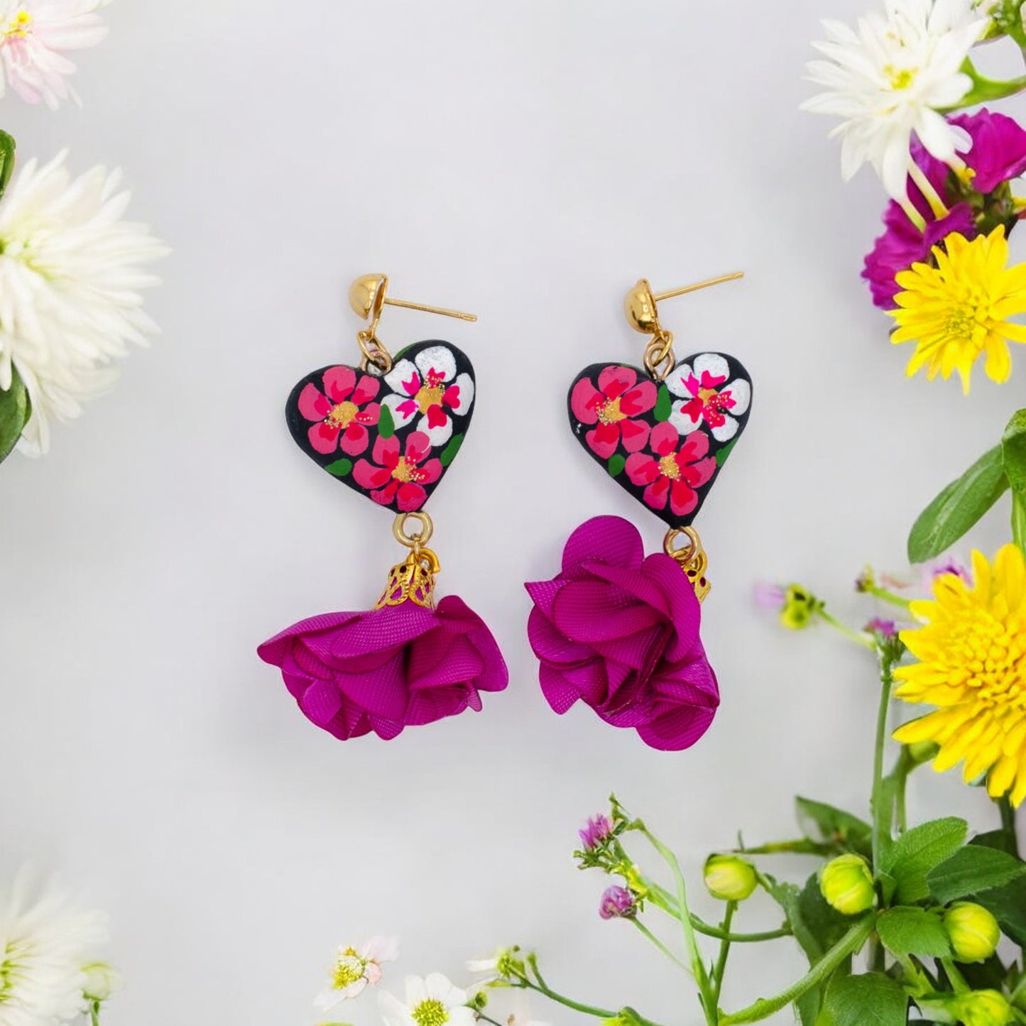 Schmuckset "Dalia" aus Mexiko - pink