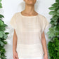 Gewebte Kaftan-Bluse "Luna" aus Mexiko - natur
