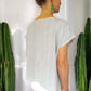 Gewebte Kaftan-Bluse "Luna" aus Mexiko - blau