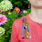 Handbestickte Bluse "Lina" aus Mexiko - lachs