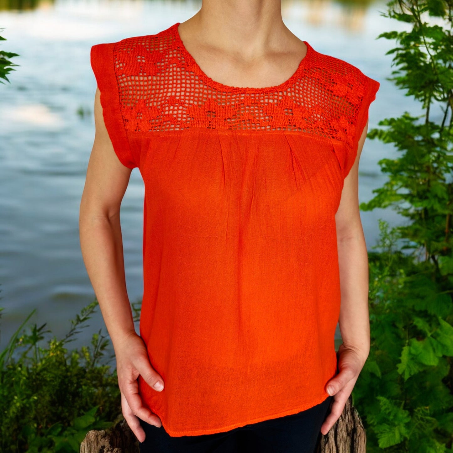 Sommerbluse "Flora" - orange