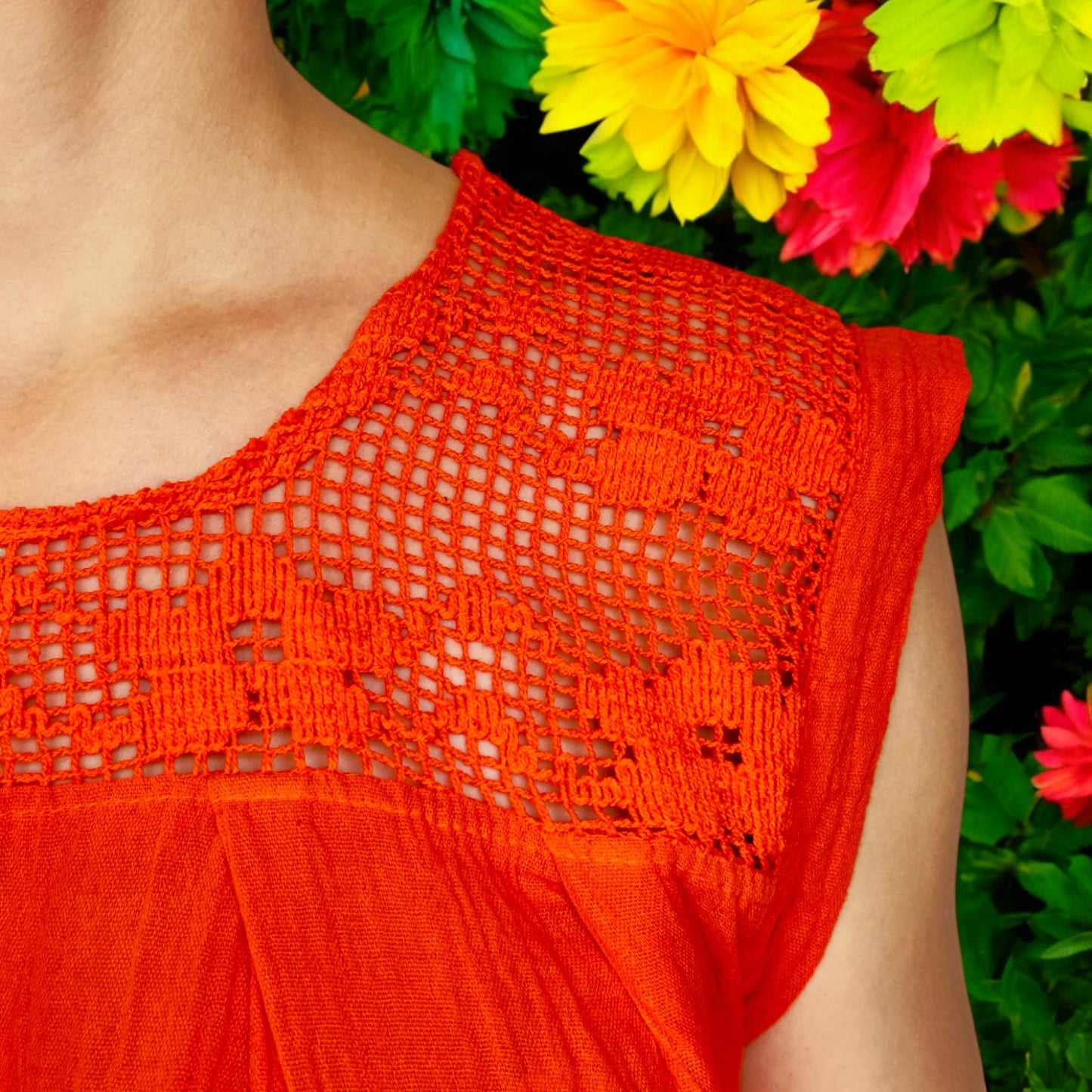 Sommerbluse "Flora" - orange