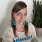Gewebte Bluse "Serena" aus Mexiko - natur-blau-pink
