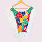 Handbestickte Bluse "Mariposa" aus Mexiko - bunt