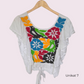 Handbestickte Bluse "Mariposa" aus Mexiko - bunt