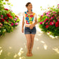 Handbestickte Bluse "Mariposa" aus Mexiko - bunt