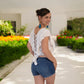 Handbestickte Bluse "Mariposa" aus Mexiko - bunt
