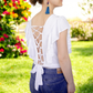 Handbestickte Bluse "Mariposa" aus Mexiko - dunkelblau
