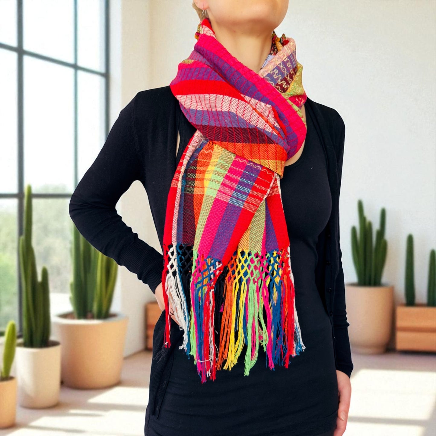 Gewebtes Tuch "Arcoiris" aus Mexiko