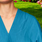 Blusenkleid, mexikanisches Bata-Kleid "Rhombus" - azurblau