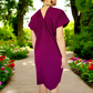 Blusenkleid, mexikanisches Bata-Kleid "Rhombus" - pflaume