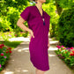 Blusenkleid, mexikanisches Bata-Kleid "Rhombus" - pflaume