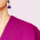 Blusenkleid, mexikanisches Bata-Kleid "Rhombus" - pflaume