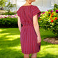Gewebtes Kleid mit Gürtel und Raffung "Carmen" aus Mexiko - rot
