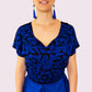 Handbesticktes Kleid "Sofia" aus Mexiko - königsblau-schwarz