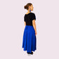 Handbesticktes Kleid "Sofia" aus Mexiko - königsblau-schwarz