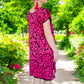 Handbesticktes Kleid "Eliana" aus Mexiko - pink