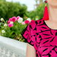 Handbesticktes Kleid "Eliana" aus Mexiko - pink