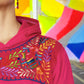 Handbestickter Hoodie "Paloma" aus Mexiko - pink