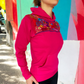 Handbestickter Hoodie "Paloma" aus Mexiko - pink