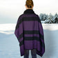 Gewebter Poncho "Cocol" aus Mexiko - schwarz-violett