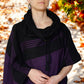 Gewebter Poncho "Cocol" aus Mexiko - schwarz-violett