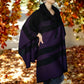 Gewebter Poncho "Cocol" aus Mexiko - schwarz-violett