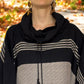 Gewebter Poncho "Cocol" aus Mexiko - schwarz-beige