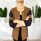 Gewebtes Sakko, Jacke "Cocol" aus Mexiko - beige-schwarz