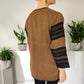 Gewebtes Sakko, Jacke "Cocol" aus Mexiko - beige-schwarz mit Saum