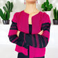 Gewebtes Sakko, Jacke "Cocol" aus Mexiko - pink-schwarz