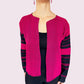 Gewebtes Sakko, Jacke "Cocol" aus Mexiko - pink-schwarz