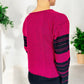 Gewebtes Sakko, Jacke "Cocol" aus Mexiko - pink-schwarz