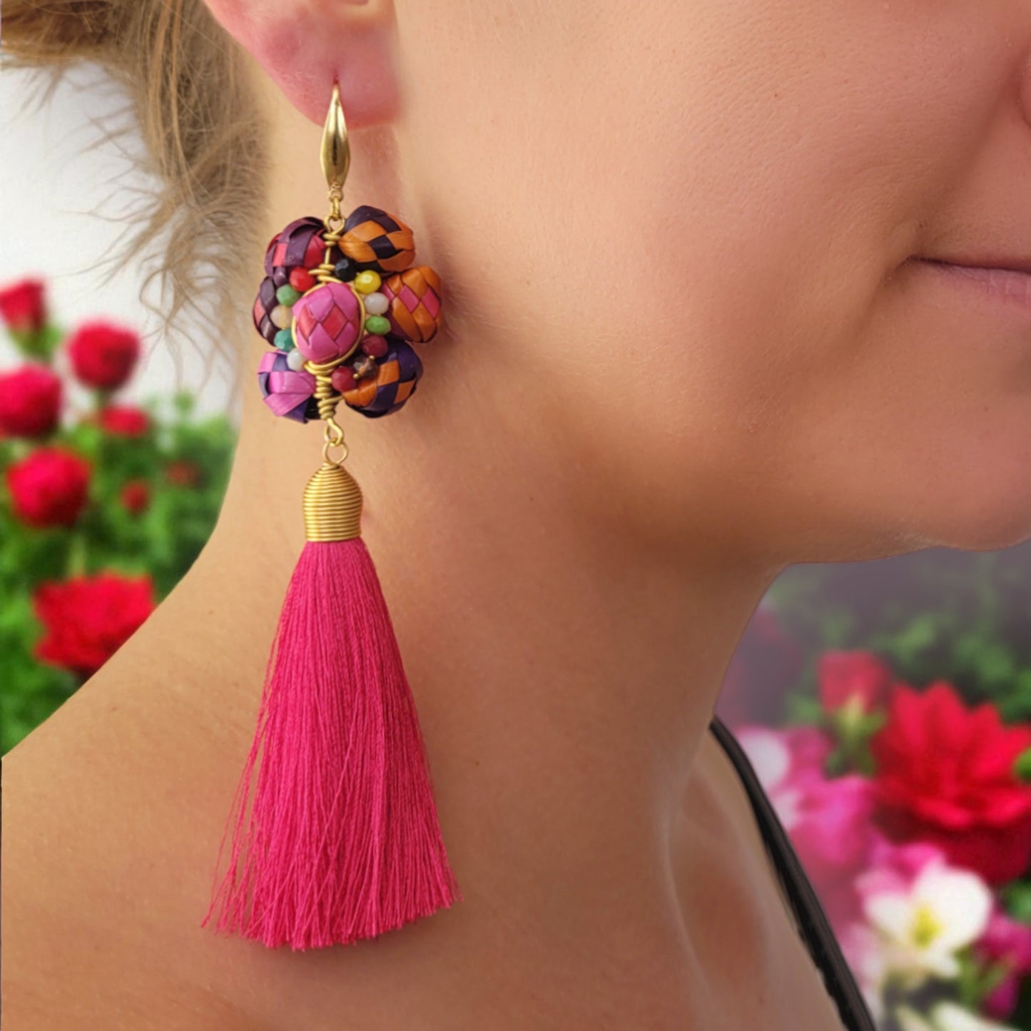 Ohrringe "Mariana" aus Mexiko - pink
