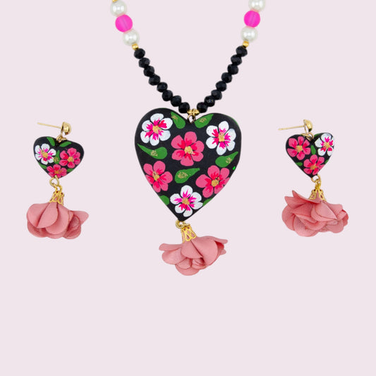 Schmuckset "Dalia" aus Mexiko - rosa
