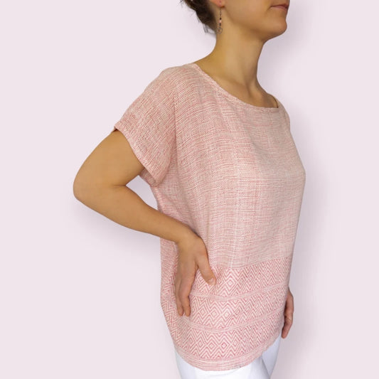 Kaftan-Bluse Luna, rosa - handmade in Mexiko